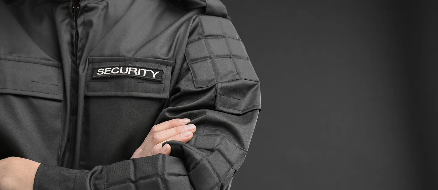 Professional security guard on duty